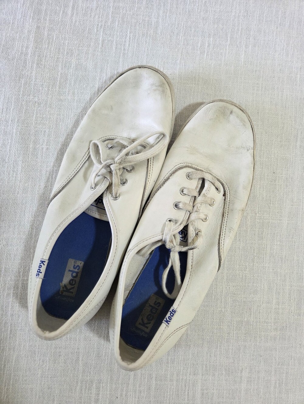 Keds White Leather Lace-Up Sneakers Womens 9.5